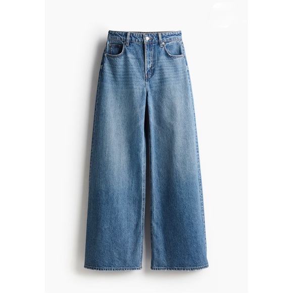 Blue Denim Wide Leg Jeans (Size 6) - Picture 7 of 9